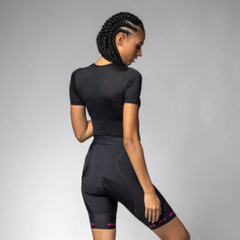 ALÉ Pantaloni scurți de ciclism fără bretele - STRADA 2.0 PR-E - negru/roz