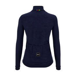 SANTINI Tricou de cilism pentru iarnă cu mânecă lungă - UCI OFFICIAL W - albastru