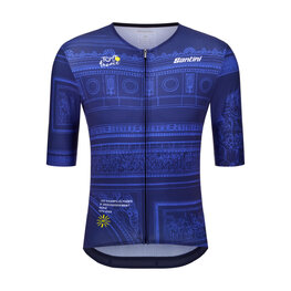 SANTINI Tricou de ciclism cu mânecă scurtă - TDF ARRIVÉE ARC DE TRIOMPHE - albastru