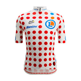 SANTINI Tricou de ciclism cu mânecă scurtă - TOUR DE FRANCE - POLKA DOT JERSEY - multicolor