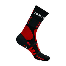 COMPRESSPORT Șosete clasice de ciclism - HIKING - roșu/negru