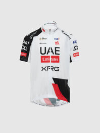 PISSEI Tricou de ciclism cu mânecă scurtă - UAE TEAM EMIRATES - XRG 2026 REPLICA JUNIOR - alb/negru/roșu