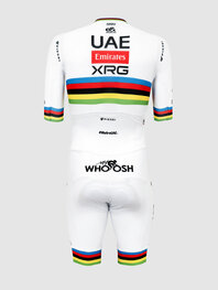 PISSEI Salopetă de ciclism - TADEJ POGACAR WORLD CHAMP ROAD - alb