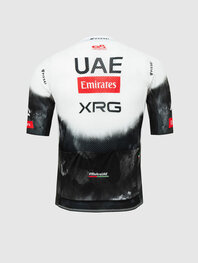 PISSEI Tricou de ciclism cu mânecă scurtă - UAE TEAM EMIRATES 2025 REPLICA - alb/negru