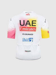 PISSEI Tricou de ciclism cu mânecă scurtă - UAE TEAM EMIRATES REPLICA - GIRO + TOUR 24 - alb/roz/galben