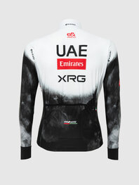 PISSEI Tricou de cilism pentru iarnă cu mânecă lungă - UAE TEAM EMIRATES - XRG 2025 REPLICA - alb/negru