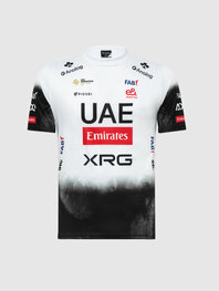 PISSEI Tricou de ciclism cu mânecă scurtă - UAE TEAM EMIRATES 2025  - alb/negru