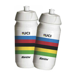 SANTINI Sticlă de apă pentru ciclism - UCI - alb/multicolor