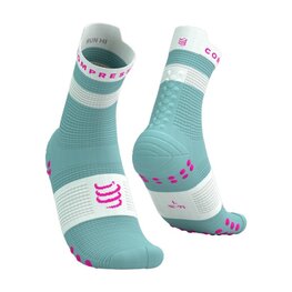 COMPRESSPORT Șosete clasice de ciclism - PRO RACING SOCKS V4.0 RUN - turcoaz