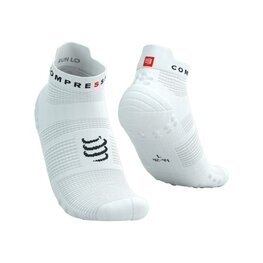 COMPRESSPORT Șosete de gleznă de ciclism - PRO RACING SOCKS V4.0 RUN - alb