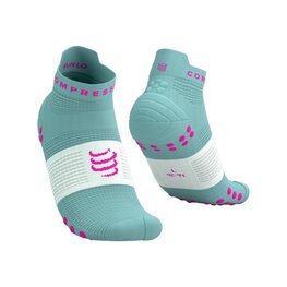 COMPRESSPORT Șosete de gleznă de ciclism - PRO RACING SOCKS V4.0 RUN - turcoaz