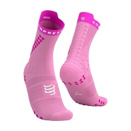 COMPRESSPORT Șosete clasice de ciclism - PRO RACING SOCKS V4.0 TRAIL - roz