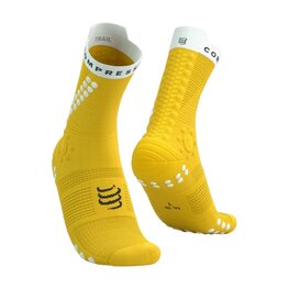 COMPRESSPORT Șosete clasice de ciclism - PRO RACING SOCKS V4.0 TRAIL - galben
