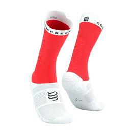 COMPRESSPORT Șosete clasice de ciclism - PRO RACING SOCKS V4.0 BIKE - roșu/alb