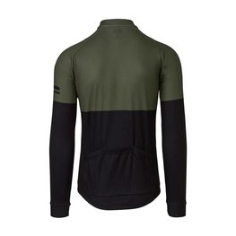AGU Tricou de cilism pentru iarnă cu mânecă lungă - DUO WINTER - negru/verde