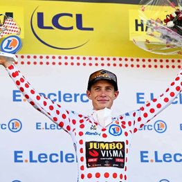 AGU Mănuși de ciclism fără degete - JUMBO-VISMA 2022 - roșu/alb