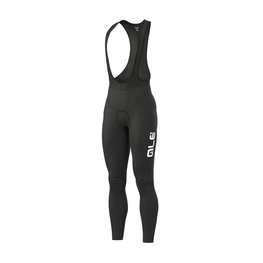 ALÉ Pantaloni de ciclism lungi cu bretele - WINTER - alb/negru