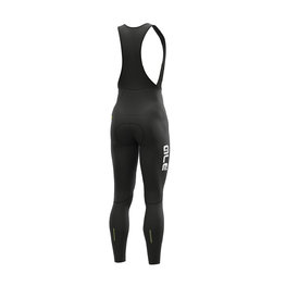 ALÉ Pantaloni de ciclism lungi cu bretele - WINTER - alb/negru