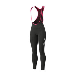 ALÉ Pantaloni de ciclism lungi cu bretele - WINTER LADY - negru