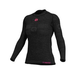 ALÉ Tricou de ciclism cu mânecă lungă - SEAMLESS WOOL LADY - gri