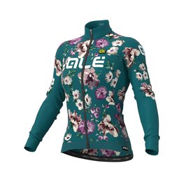 ALÉ Tricou de cilism pentru iarnă cu mânecă lungă - FIORI LADY WINTER - verde
