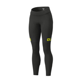 ALÉ Pantaloni de ciclism lungi fără bretele - BLEND LADY WINTER - negru/galben