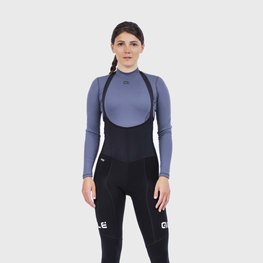 ALÉ Pantaloni de ciclism lungi cu bretele - FUTURE WARM LADY - negru