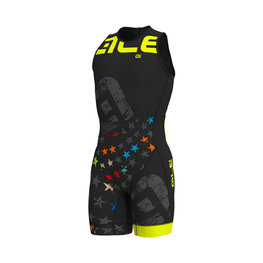ALÉ Salopetă de ciclism - OLYMPIC TRI STELLE - multicolor/negru