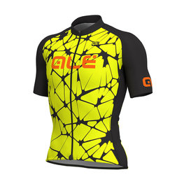 ALÉ Tricou de ciclism cu mânecă scurtă - CRACLE - negru/galben