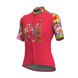 ALÉ Tricou de ciclism cu mânecă scurtă - LAB FLOWER LADY - roz