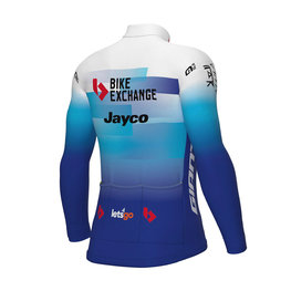 ALÉ Tricou de cilism pentru iarnă cu mânecă lungă - BIKE EXCHANGE 2022 - albastru/alb
