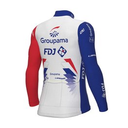 ALÉ Tricou de cilism pentru iarnă cu mânecă lungă - GROUPAMA FDJ 2022 - albastru/roșu/alb