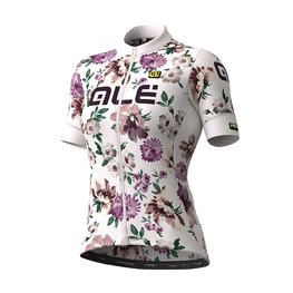ALÉ Tricou de ciclism cu mânecă scurtă - FIORI LADY - alb