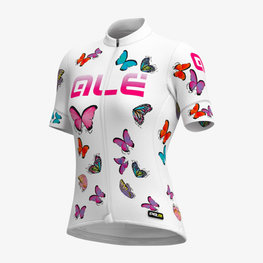 ALÉ Tricoul și pantaloni scurți de ciclism - BUTTERFLY LADY - multicolor/alb