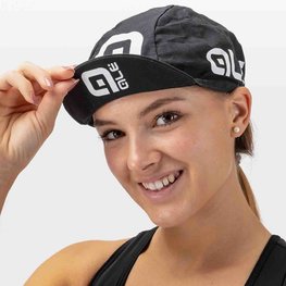 ALÉ Șapcă de ciclism - COTTON - negru/alb