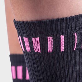 ALÉ Șosete clasice de ciclism - LOGO Q-SKIN  - negru/roz