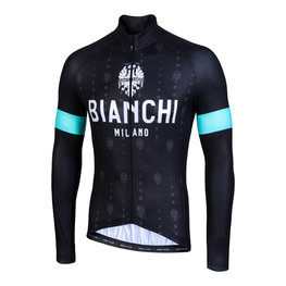 BIANCHI MILANO Tricou de ciclism cu mânecă lungă de vară - PERTICARA - negru
