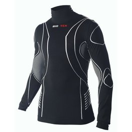 BIOTEX Tricou de ciclism cu mânecă lungă - TURTLENECK - negru