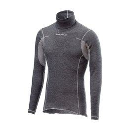 CASTELLI Tricou de ciclism cu mânecă lungă - FLANDERS WARM NECK - gri