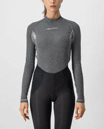CASTELLI Tricou de ciclism cu mânecă lungă - FLANDERS 2 WARM LADY - gri