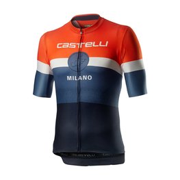 CASTELLI Tricou de ciclism cu mânecă scurtă - MILANO - portocaliu/albastru/negru