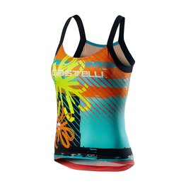 CASTELLI Maiou de ciclism - UPF0 LADY - galben/multicolor