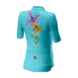 CASTELLI Tricou de ciclism cu mânecă scurtă - FIORITA LADY - turcoaz