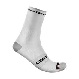 CASTELLI Șosete clasice de ciclism - ROSSO CORSA PRO 15 - alb