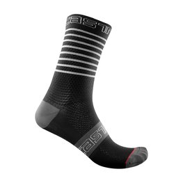 CASTELLI Șosete clasice de ciclism - SUPERLEGGERA 12 LADY - alb/negru/gri