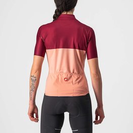 CASTELLI Tricou de ciclism cu mânecă scurtă - VELOCISSIMA LADY - bordo/roz