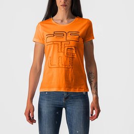 CASTELLI Tricou de ciclism cu mânecă scurtă - BELLAGIO TEE LADY - portocaliu