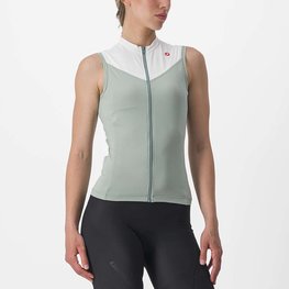 CASTELLI Tricoul de ciclism fără mâneci - SOLARIS LADY - verde/fildeş