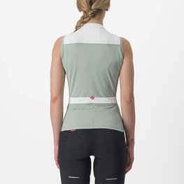 CASTELLI Tricoul de ciclism fără mâneci - SOLARIS LADY - verde/fildeş