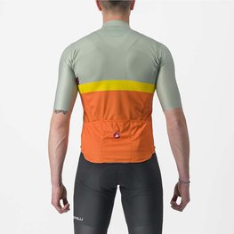 CASTELLI Tricou de ciclism cu mânecă scurtă - A BLOCCO - portocaliu/bordo/verde/galben